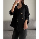 Louere ノーカラーゴールドボタンジャケット | Louere | 詳細画像6 