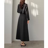 チャコール | Louere バックスリットショートジャケットsetキャミフレアワンピース | Louere