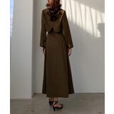 ブラウン | Louere バックスリットショートジャケットsetキャミフレアワンピース | Louere