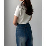 Louere レース付きドレープアシメネックカットトップス | Louere | 詳細画像3