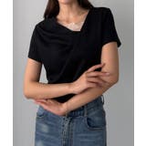 Louere レース付きドレープアシメネックカットトップス | Louere | 詳細画像5