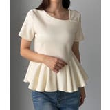 アイボリー | Louere アシメネックペプラムトップス | Louere