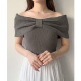 mipiarl  リボンオフショルニット | JUNOAH | 詳細画像10 