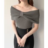 mipiarl  リボンオフショルニット | JUNOAH | 詳細画像11 