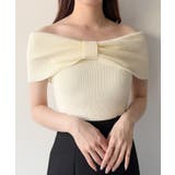 ホワイト | mipiarl リボン付きポロニットセミフレアワンピース | JUNOAH