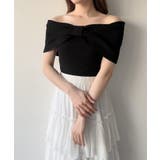 mipiarl  リボンオフショルニット | JUNOAH | 詳細画像4 