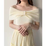 mipiarl  リボンオフショルニット | JUNOAH | 詳細画像7 