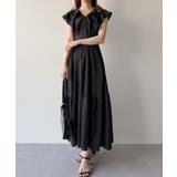 mipiarl フリルスリーブティアードワンピース | JUNOAH | 詳細画像8