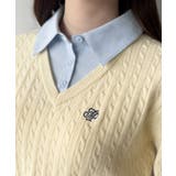 mipiarl  【リボン取り外し可能】シャツドッキングケーブルショートニット | JUNOAH | 詳細画像8 