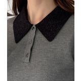 mipiarl ラメ襟配色ポロニット | JUNOAH | 詳細画像12