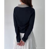 mipiarl ラメ襟配色ポロニット | JUNOAH | 詳細画像18