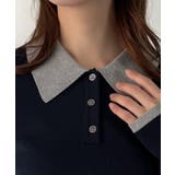 mipiarl ラメ襟配色ポロニット | JUNOAH | 詳細画像19