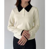 mipiarl ラメ襟配色ポロニット | JUNOAH | 詳細画像4