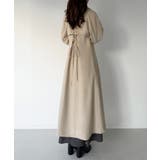 mipiarl  バックレースアップロングトレンチコート | JUNOAH | 詳細画像1 