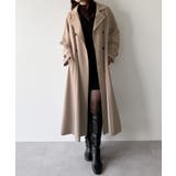 mipiarl  バックレースアップロングトレンチコート | JUNOAH | 詳細画像17 