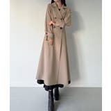 ベージュ | mipiarl  バックレースアップロングトレンチコート | JUNOAH