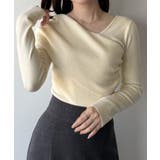 mipiarl  アシンメトリークロスニットトップス | JUNOAH | 詳細画像5 