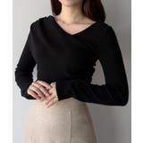 mipiarl  アシンメトリークロスニットトップス | JUNOAH | 詳細画像7 