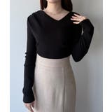 mipiarl  アシンメトリークロスニットトップス | JUNOAH | 詳細画像8 