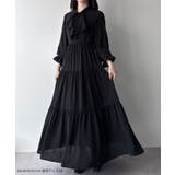 mipiarl ボウタイティアードワンピース | JUNOAH | 詳細画像2