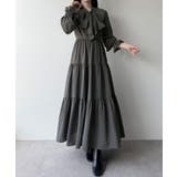 mipiarl ボウタイティアードワンピース | JUNOAH | 詳細画像8