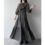 mipiarl ボウタイティアードワンピース | JUNOAH | 詳細画像9