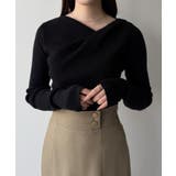 mipiarl  フィンガーホールドレープニットトップス | JUNOAH | 詳細画像12 