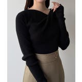 mipiarl  フィンガーホールドレープニットトップス | JUNOAH | 詳細画像13 