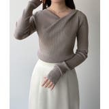 mipiarl  フィンガーホールドレープニットトップス | JUNOAH | 詳細画像14 