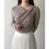 mipiarl  フィンガーホールドレープニットトップス | JUNOAH | 詳細画像16 