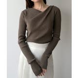 mipiarl  フィンガーホールドレープニットトップス | JUNOAH | 詳細画像4 