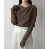 mipiarl  フィンガーホールドレープニットトップス | JUNOAH | 詳細画像5 