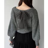 チャコール | mipiarl  2WAYネックバックリボンニット | JUNOAH