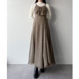 mipiarl  薄手ツイードフロントリボンラッフルキャミワンピース | JUNOAH | 詳細画像13