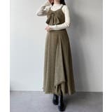 mipiarl  薄手ツイードフロントリボンラッフルキャミワンピース | JUNOAH | 詳細画像8