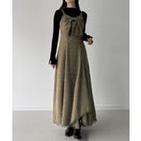 mipiarl  薄手ツイードフロントリボンラッフルキャミワンピース | JUNOAH | 詳細画像9