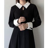 mipiarl  バイカラーコーデュロイフレアワンピース | JUNOAH | 詳細画像3 