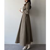 mipiarl  バイカラーコーデュロイフレアワンピース | JUNOAH | 詳細画像5 