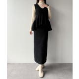 mipiarl バックリボンペプラムニット+IラインニットスカートSET | JUNOAH | 詳細画像1