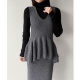 mipiarl バックリボンペプラムニット+IラインニットスカートSET | JUNOAH | 詳細画像10