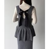 mipiarl バックリボンペプラムニット+IラインニットスカートSET | JUNOAH | 詳細画像11