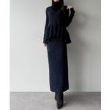 mipiarl バックリボンペプラムニット+IラインニットスカートSET | JUNOAH | 詳細画像12