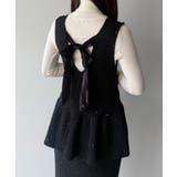 mipiarl バックリボンペプラムニット+IラインニットスカートSET | JUNOAH | 詳細画像4