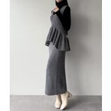 mipiarl バックリボンペプラムニット+IラインニットスカートSET | JUNOAH | 詳細画像8