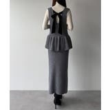 mipiarl バックリボンペプラムニット+IラインニットスカートSET | JUNOAH | 詳細画像9