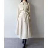 アイボリー | mipiarl  ステンカラーロングレディコート | JUNOAH