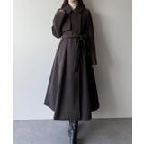 ブラウン | mipiarl  ステンカラーロングレディコート | JUNOAH