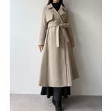 ベージュ | mipiarl  ステンカラーロングレディコート | JUNOAH