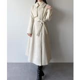 mipiarl  ステンカラーロングレディコート | JUNOAH | 詳細画像3 