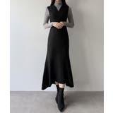 ブラック | mipiarl  ツイードレースアップマーメイドジャンスカ | JUNOAH